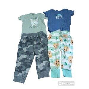 Baby Boy Clothes 4 pc Lot Size 12 Months. 2 Shirts , 2 Pair Of Leggings